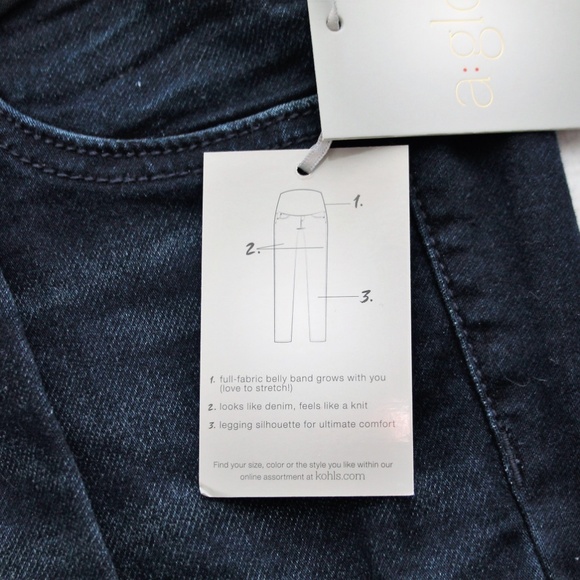 Maternity a:glow Full Belly Panel Capri Jeans - Picture 4 of 5